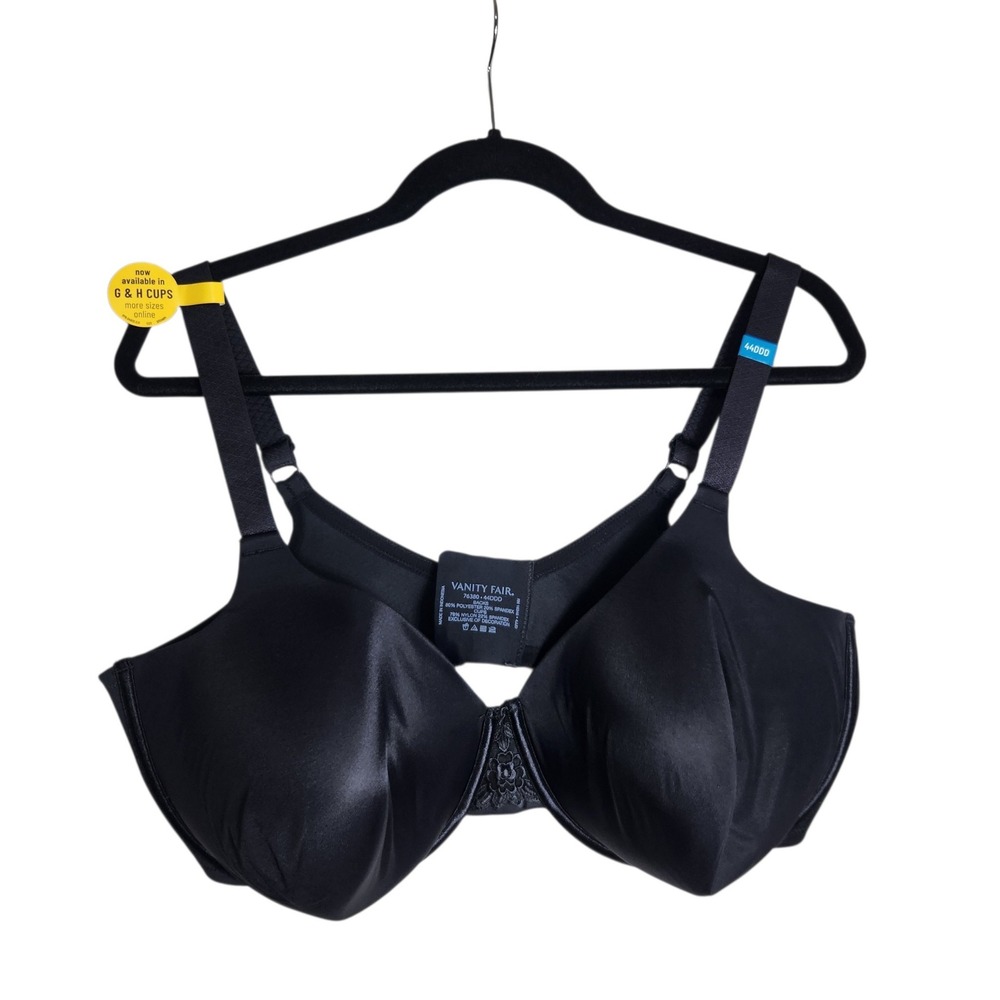 Vanity Fair Beauty Back Full Figure Underwire Bra Black 76380 44DDD